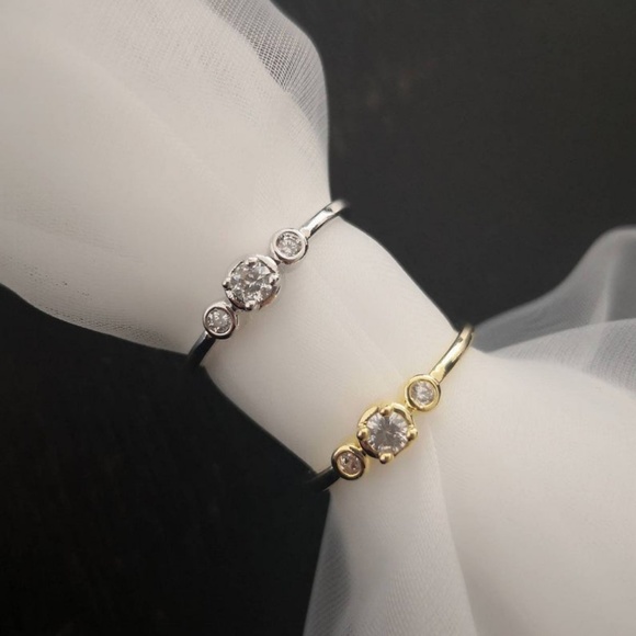 Multi Stone Ring, CZ Stacking Ring - Picture 3 of 7